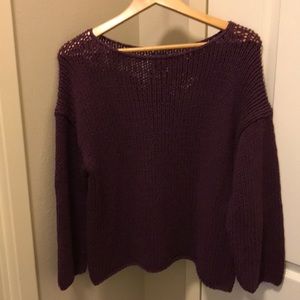 Eileen Fisher Purple Round Neck Sweater - image 1